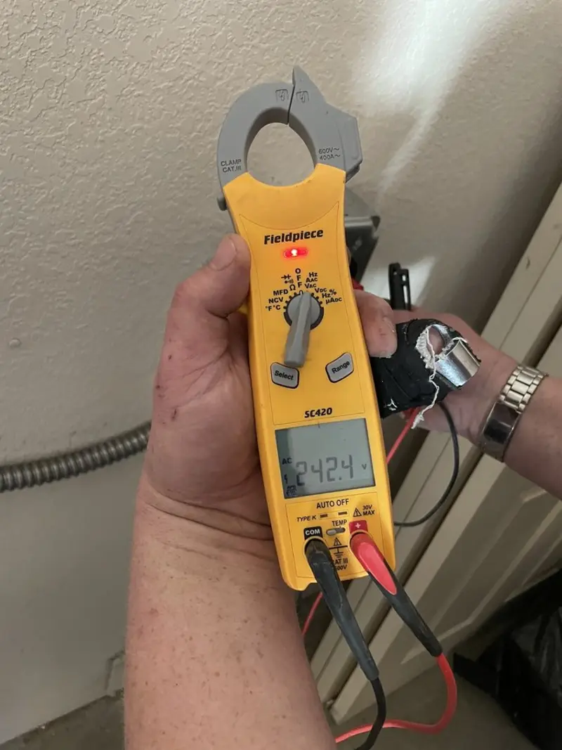 Voltage testing with clamp meter during Hot Tub / Pool Electrical Wiring in Lanham